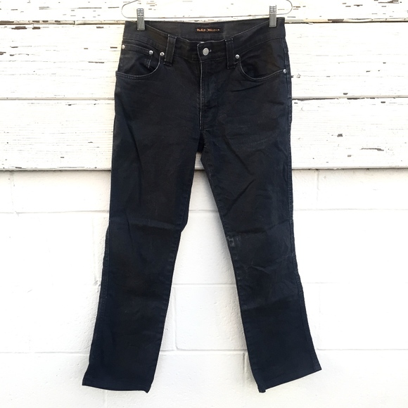 nudie slim jim dry black coated